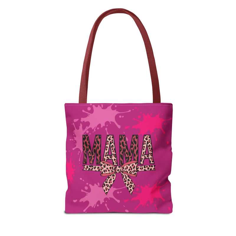 Stylish 'Mama' Tote Bag - Pink Leopard Print Shopping Bag for Moms