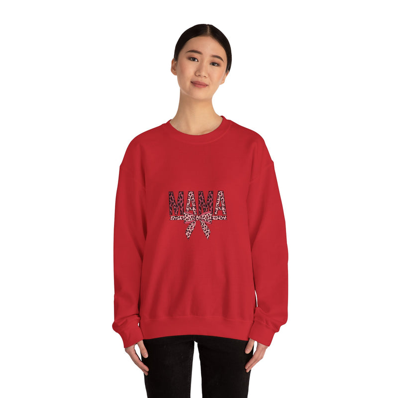 Leopard Print Mama Crewneck Sweatshirt - Stylish & Comfortable