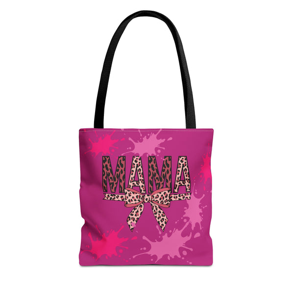 Stylish 'Mama' Tote Bag - Pink Leopard Print Shopping Bag for Moms