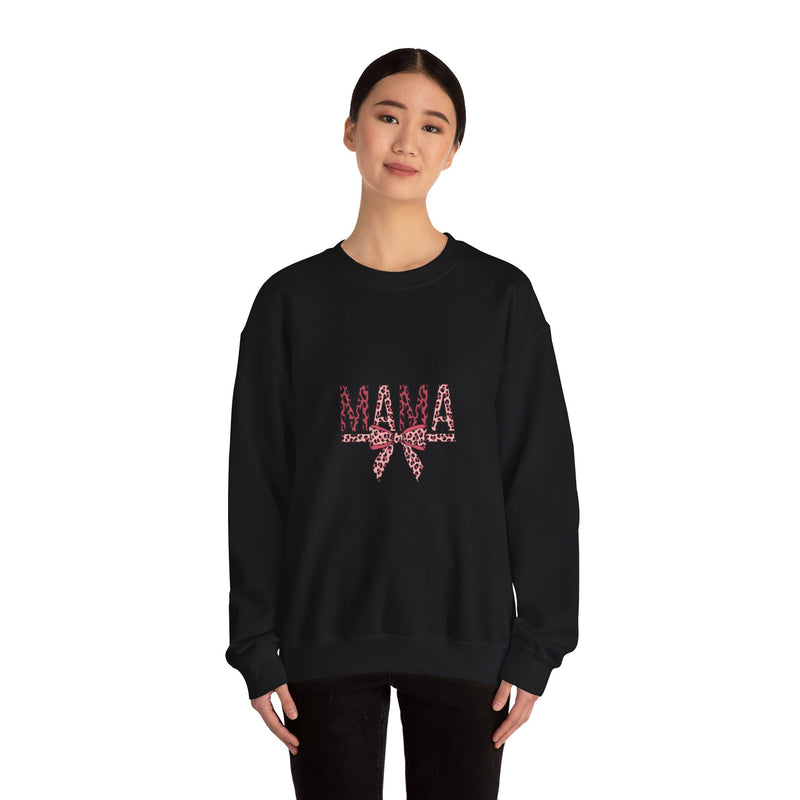 Leopard Print Mama Crewneck Sweatshirt - Stylish & Comfortable