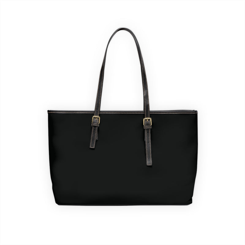 Elegant PU Leather Shoulder Bag with Gold Logo | Stylish Tote for Everyday Use