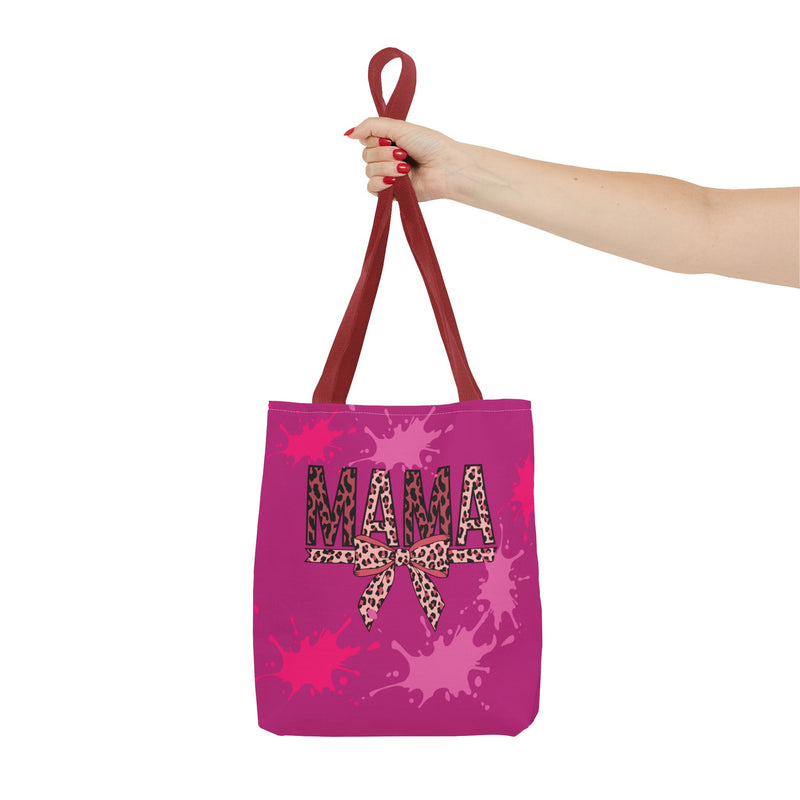 Stylish 'Mama' Tote Bag - Pink Leopard Print Shopping Bag for Moms