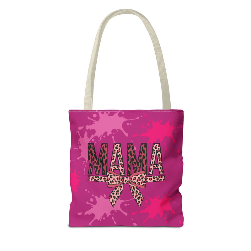 Stylish 'Mama' Tote Bag - Pink Leopard Print Shopping Bag for Moms