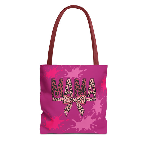 Stylish 'Mama' Tote Bag - Pink Leopard Print Shopping Bag for Moms