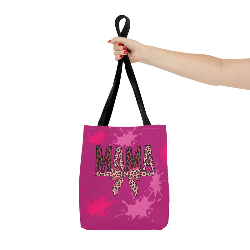 Stylish 'Mama' Tote Bag - Pink Leopard Print Shopping Bag for Moms