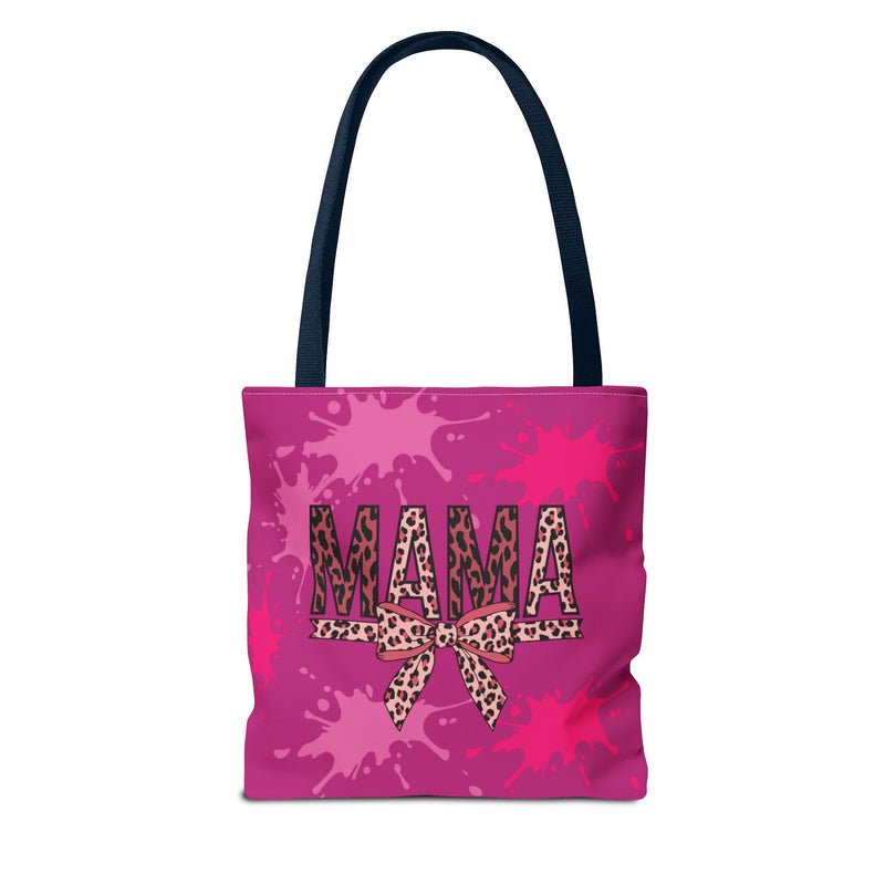 Stylish 'Mama' Tote Bag - Pink Leopard Print Shopping Bag for Moms