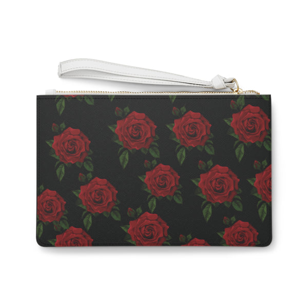 Clutch Bag with Rose Flower Design - Elegant Floral Purse for Women