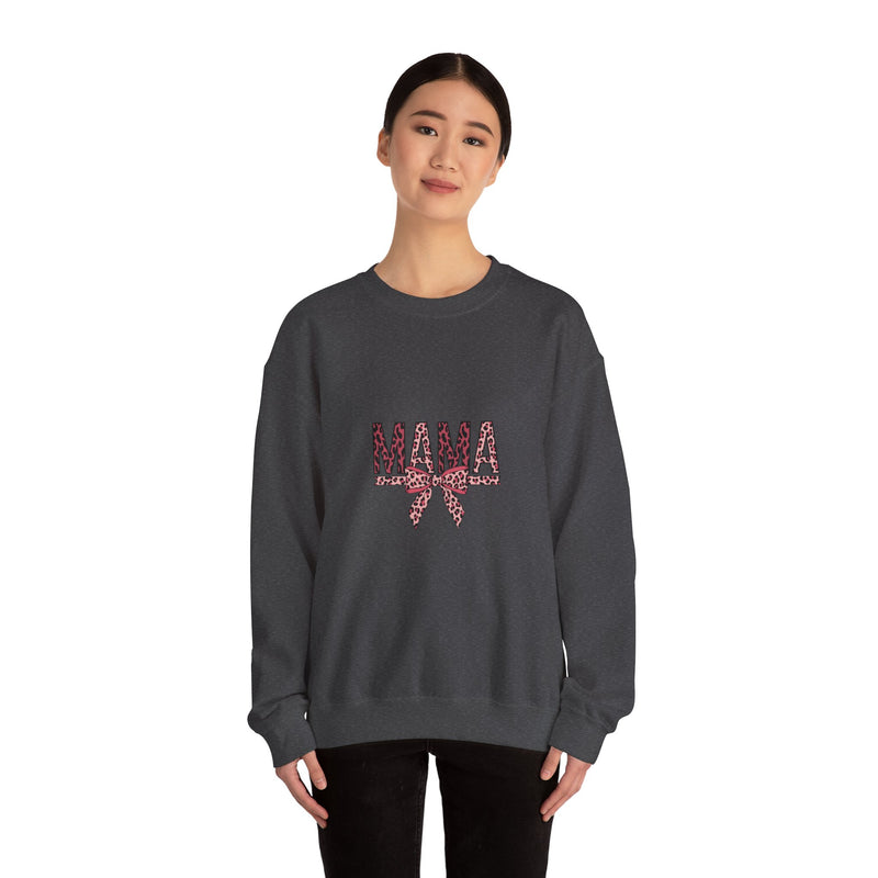 Leopard Print Mama Crewneck Sweatshirt - Stylish & Comfortable