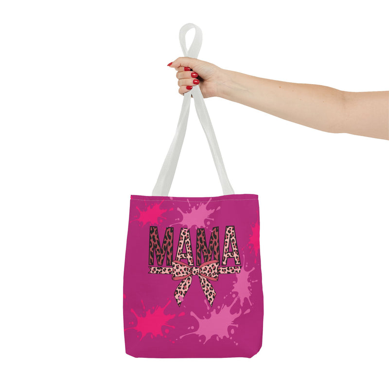 Stylish 'Mama' Tote Bag - Pink Leopard Print Shopping Bag for Moms