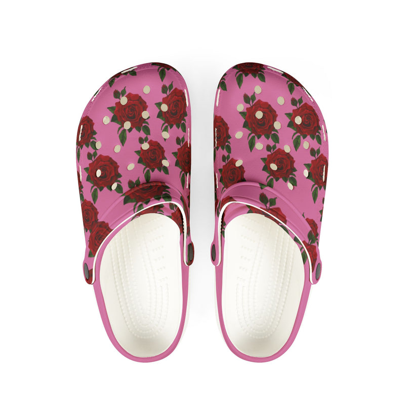 Floral EVA Foam Clogs - Comfortable Slip-On Shoes with Rose Design