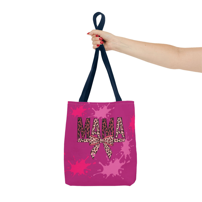 Stylish 'Mama' Tote Bag - Pink Leopard Print Shopping Bag for Moms